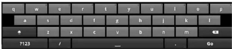q w e r t y u i o p a s d f g h j k l ♠ z x c v b n m ?123 / — . Go