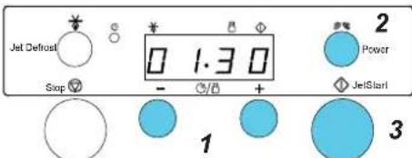 Jet Defrost Stop 0 1.30 Power JetStart 1 2 3