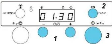 Jet Defrost Stop 0 1.30 Power JetStart 1 2 3