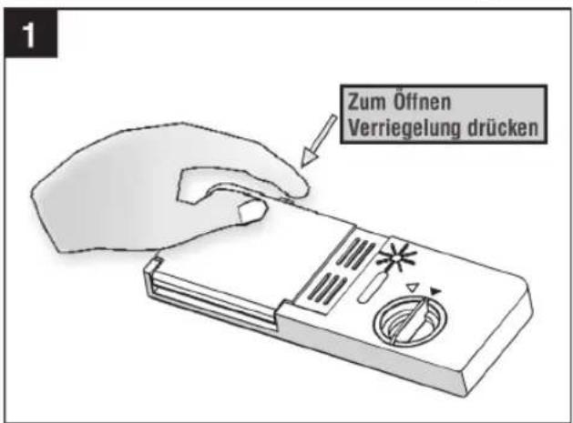 1 Zum Öffnen Verriegelung drücken