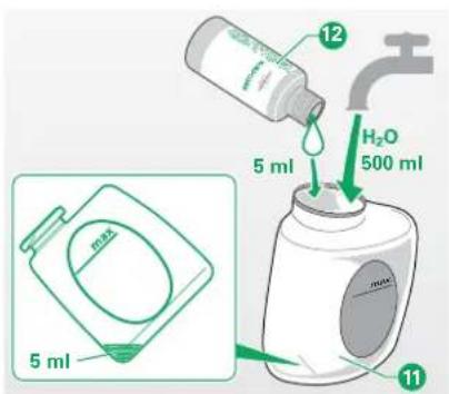 12 H₂O 5 ml 500 ml max 5 ml 11