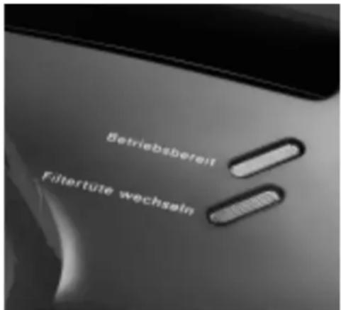 Betriebsbereit Filtertüte wechseln