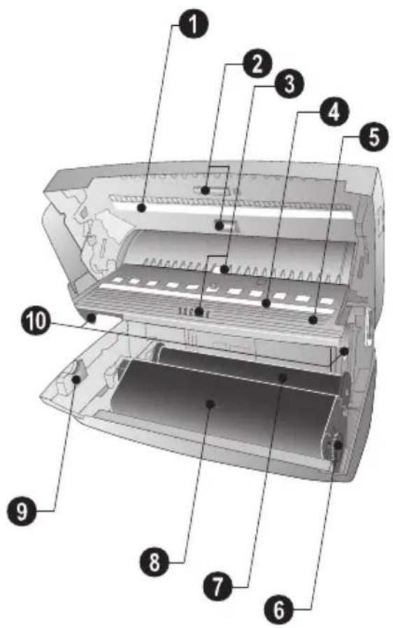 Exploded view diagram of an air conditioner with numbered parts for identification