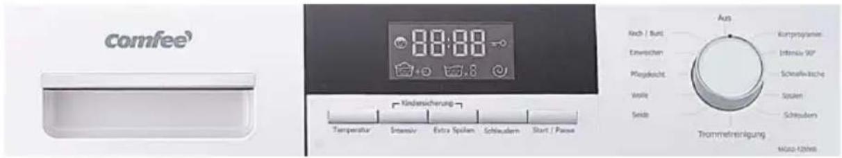 comfee® 88:88 Aus Kindensicherung Temperatur Intensiv Extra Spiken Schwindern Start / Pause Aus Nach / Burt Einweichen Playdrecht Vollie Seidb Komprogramme Intensiv 90° Schneffwäsche Sücken Schreuben Mötz-125/66