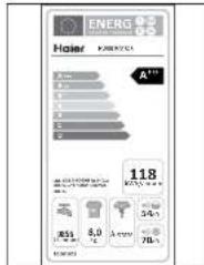 ENERG Haier A311 118 8.0 4.00 78% 265 118 8.0 4.00 78%