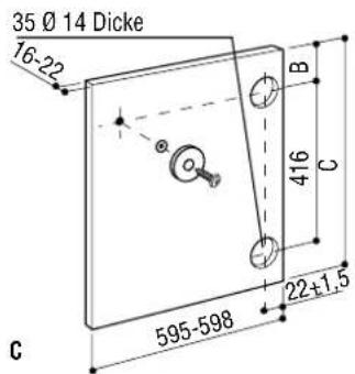 35 Ø 14 Dicke 16-22 B 416 C 595-598 22±1.5 C