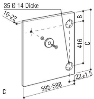 35 Ø 14 Dicke 16-22 B 416 C 595-598 22±1.5 C