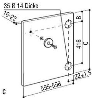 35 Ø 14 Dicke 16-22 B 416 C 595-598 22±1.5 C
