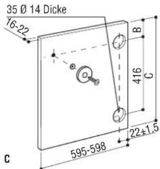 35 Ø 14 Dicke 16-22 B 416 C 595-598 22±1,5 C