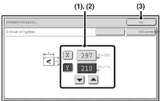 (1), (2) GrBone eingeben X 297 Y 210 (50=350) (50=731) OK OKAbobramper