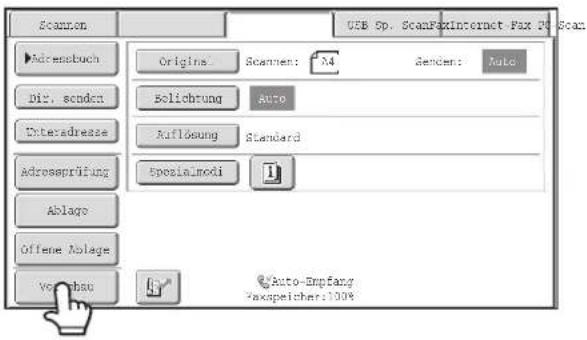 Scanlon USB Sp. ScanFoxInternet Fax Pd Scan Adressbuch Origins Scanmen: A4 Senden: Auto dit, senden Solichung Auto Outeradresse Auflösung Standard Adressprüfung Specialmodi Ablage Offene Molage Vorobau Auto-Empfang Faxspeicher:100%