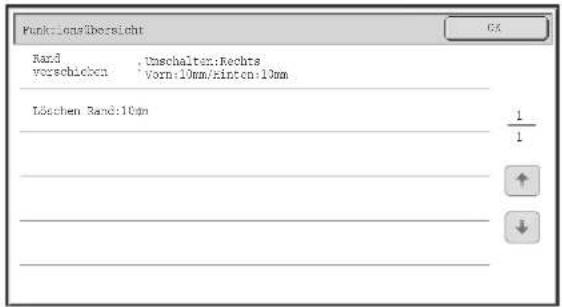 Funktionzübersicht Ran'd vorschicken Unschalten:Rechts Vorn:10mm/hinten:10mm Löchen Ran'd:10pm 1 1 ↑ ↓