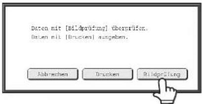 Daten mit [Bildprüfung] überprüfer. Daten mit [Drucken] ausgeben.
