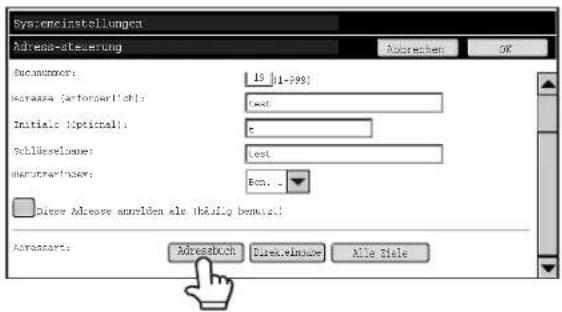 System installingungen Address-steuerung Abrechen OK Sachmacher: 15 (1-99) Konzern (kontenartlich): Initials (optional): 0 Schlüsselnahme: test Marutierteilnahme: Bon... These Adresse anmäßen als häufig bewert: Acransorte: Addressbuch Durch elinbar Alle Seite