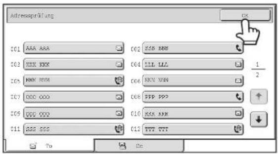Adressprüfung OK 001 AAA AAA C02 SSB BBB 002 RSS RKK C04 ILL LLL 1/2 005 MKN MKN C06 RKN YNN 007 CCC CCC C08 FFP PPP 009 CCC CCC C10 AAA AAR 011 SSS SSS C12 TTT TTT To Ce