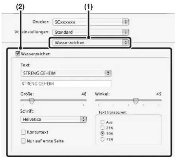 (2) Drucker: SCxxxxxx Vollainstellungen: Standard Wasserzeichen (1) Wasserzeichen Text: STRENG GEHEIM STRENG GEHEIM Große: 48 Winkel: 45 Schrift: Helvetica Text transparent Aus 25% 50% 75%