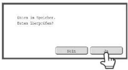 Daten im Speicher, Daten überprüfen? Noin Ja