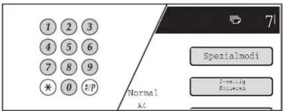 1 2 3 4 5 6 7 8 9 * 0 *P Normal A4 Spezialmodi 2-settig Koylesz