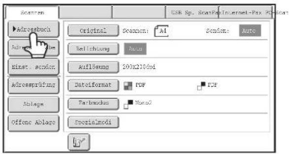 Scanpen Adressbuch Adressbuch Binst. sconor Adressprüfung Ablage Offone Ablage Original Scanpen: AI Scanen: Auto Reilichung Auto Auflösung 200x200doi Dateiformat PDF PDF FarImodus Mono2 Spezialmodi GSK Sp. ScanPax Internet-Psx P5-Scan