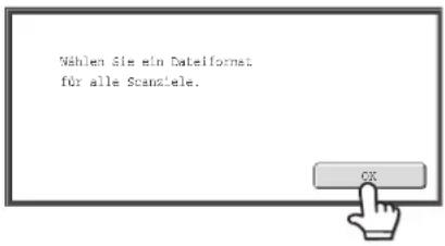 Wählen Sie ein Dateiformst für alle Scanziele.
