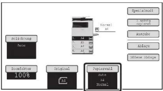 Selichtung Auto Zoomfaktor 100% Original Papierwahl Auto A4 Normal Normal A4 Spezialmodi 2. nichtig required Ausgabe Ablage Offene Ablage
