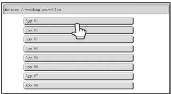 External Anwendung auswählen App 01 App 02 App 03 App 04 App 05 App 06 App 07 App 08