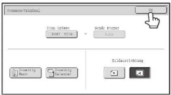Scanpen/Original Scan Gröse X297 Y230 Send Format Auto Dildausrichtung