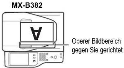MX-B382 Oberer Bildbereich gegen Sie gerichtet