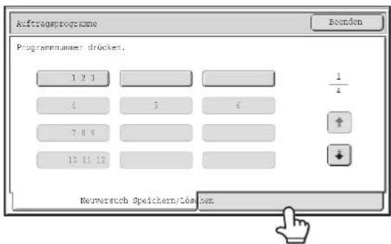 Auftragsprogramme Programnummer drücker. 1 2 3 4 5 6 7 8 9 10 11 12 Neuversuch Speichern/loschen