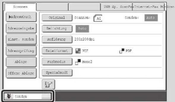 Scanen Original Scanen: AI Senden: Auto Delichtung Auto Auflösung 200x200dpi Dataformat PDF PDF Furbmodis Mono2 Spezialmodi Sonden