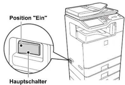 Position "Ein" Hauptschalter