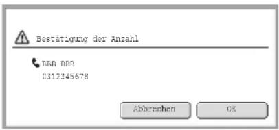 Bestätigung der Anzahl EBB 800 0312345678 Abrechen CK