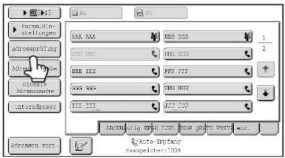Param.Kin- stellungen Adressprüfung Adress type OloMilte Adressprüche Unteradresse AAA AAA B00 933 1/2 B00 CCC B00 EXX B00 EXX B00 FXY B00 BXX B00 HXY B00 JXY ADRESSUIG RPH TEXT NOG FREE VXYZI etc. Auto-Empfang Raxspeichers:1004
