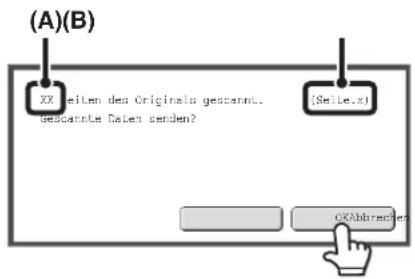 (A)(B) XX Reiten des Originals gesamt. Gesamte Daten senden? (Seite.x) OKAbrechen