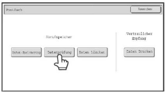 Postfach Beenden Abprüftspelicher Daten-Plasichierung Datenerprüfung Daten-Löscher Vertraulicher Empfang Daten-Drucken