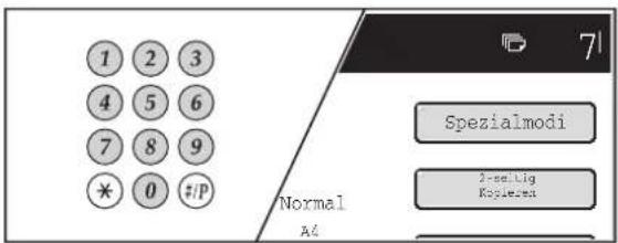 1 2 3 4 5 6 7 8 9 * 0 #P Normal A4 Spezialmodi 2-sellig Koyie-Test