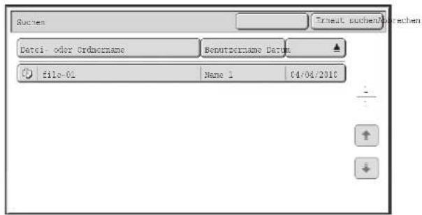 Suchen Ersteut buchen/ourechen Datei- oder Ordinename Benutsorname Datum file-01 Name 1 01/04/2010