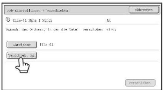 Job-Einstellungen / Verschieben File-01 Name 1 Mono2 Auswahl des Ordners, in den die Detel: verschoben wird: Dateinzone file 01 Verschieb. zu: Abbrechen Verschienen