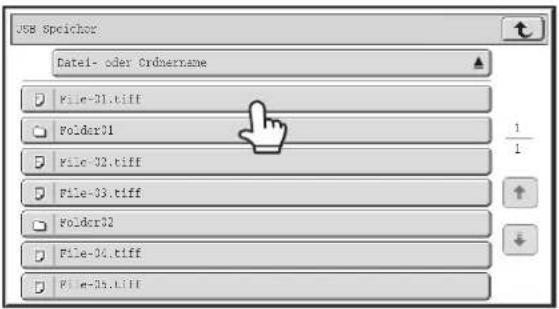 USB Speichor Date1- oder Ordername File-01.tiff Folder01 File-02.tiff File-03.tiff Folder02 File-04.tiff File-05.tiff