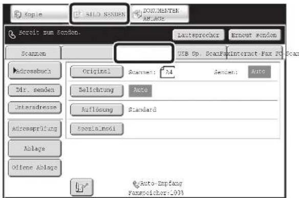 Kopie SILO SENDER DOKUMETER ABLAAGE Aberie zum Sendon. Lautsprecher Erneut senden Scanen USB Sp. ScanFoxInternet-Fax PC Scan Adrossbuch Original Scanen: M4 Sendent: Auto Dir. senden Belichtung Auto Unteradresse Auflösung Standard Adressprüfung Spezialmodi Ablage Offene Ablage Auto-Empfang Faxspoicher:100%