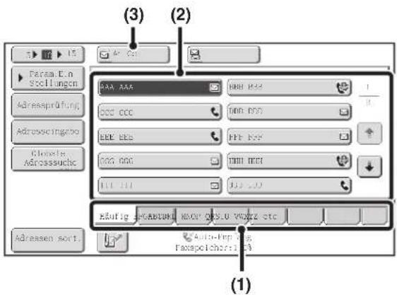 (3) (2) AAA AAA BBB BSS CDD CCC DIN DSS EBB EBS FFT EBS CDS GBS DIN DSS E##Fig. 164AB001, MNOY OCS.U WORKZ etc. Auto-Top 164 FaxSpeicher:163 (1)