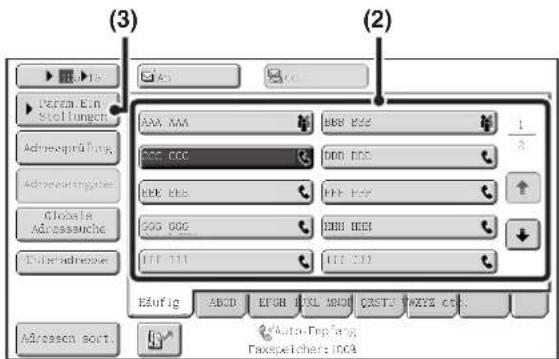 (3) (2) Perza Ein Stellungen AAA AAA BBB BSE 1 Adreapendig CCC CCC DDN EBC Adreapendige BBB bbs BHI Key Global GCG GGG DHH HBI Other IIT 111 IIT CD Eäufig ABCD EFGB JXSL MDB CASTJ FAXPE CCK. A Auto-Topfang Faxspelicher: ICA