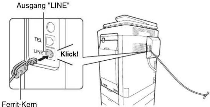 Ausgang "LINE" TEL LINE Klick! Ferrit-Kern