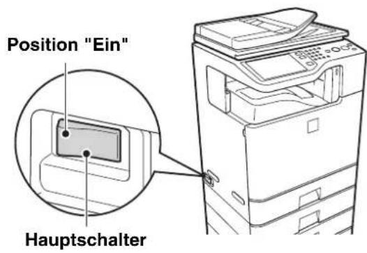 Position "Ein" Hauptschalter