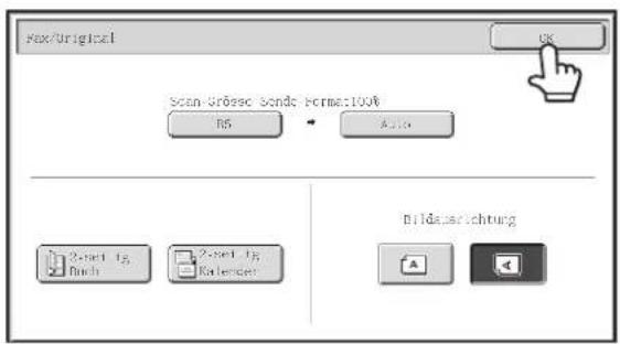 fax/original OK Scan-Gröse Sende-Forma:100% R5 Auto 2-set 13 Fitch 2-set 13 Kälender Bildanserichtung