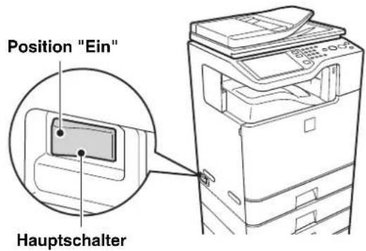 Position "Ein" Hauptschalter
