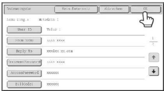 System要把 Kets-Dateressitz Abbrücken OK Auto ting: Metadzin 1 User ID Value 1 From Name XXXX XXXX Reply To xxxxx xx.com Document/Password xxxx xxxx AccessPassword xxxxxx BillCode1 xxxxxx