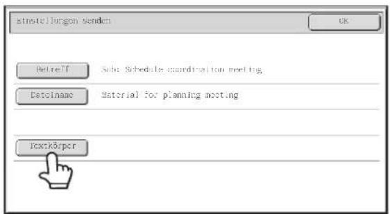 Einstellungen senden OK Retrieft Sub: Schedule coordination meeting. Datocname Material for planning meeting. Vockörper