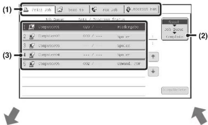 (1) Print Job Scan to Fax Job Internet Fax Job Queue Sets / Process Status 1 Computer01 020 / --- #ledergabo 2 Computer02 030 / --- Spuri er 3 Computer03 --- / --- Spuri er 4 Computer04 --- / --- Spuri er 5 Computer05 002 / --- Unwand, 20W Signal Job Queue Complete (2) (3) Groups/Database