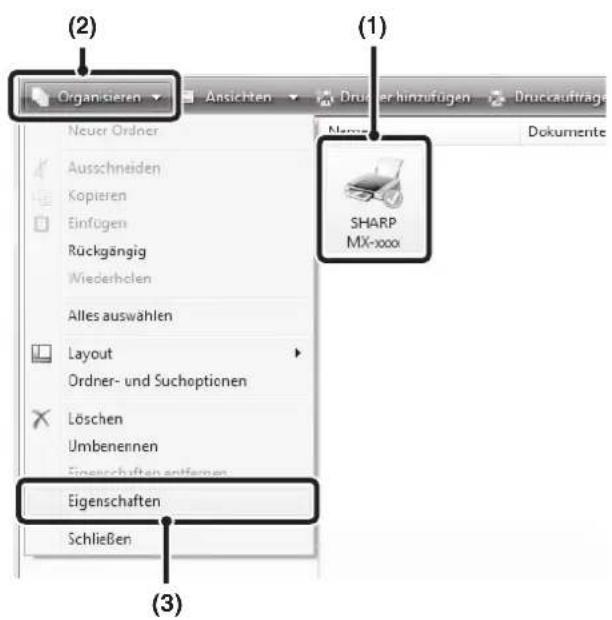 (2) Organistieren Ansichten Druck hinzufügen Dinucaufträge Neuer Ordner Ausschneiden Kopieren Einfügen Rückgängig Wiederholen Alles auswählen Layout Ordner- und Suchoptionen Löschen Umbenennen Eingenschaften entfernen Eigenschaften Schließen (1) Mangus Dokumente SHARP MX-xxx (3)